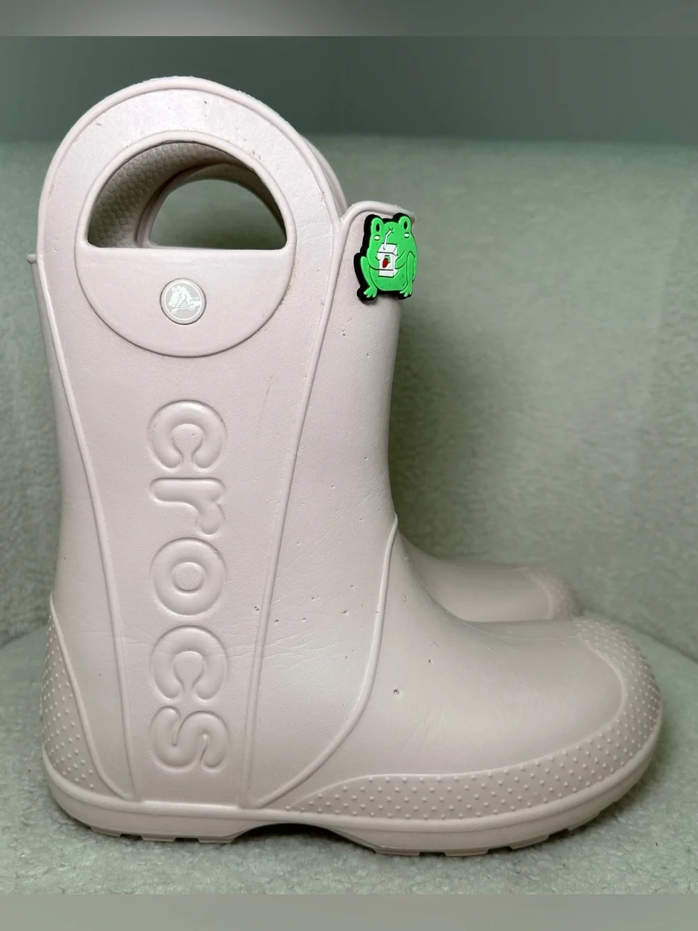 Crocs Handle It Rain Boots Pink Crush J3 Kids Waterproof Rain Boots Cute Jibbitz